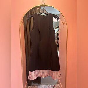 BCBGMaxAzria Black Dress with Pink High Low Hem
